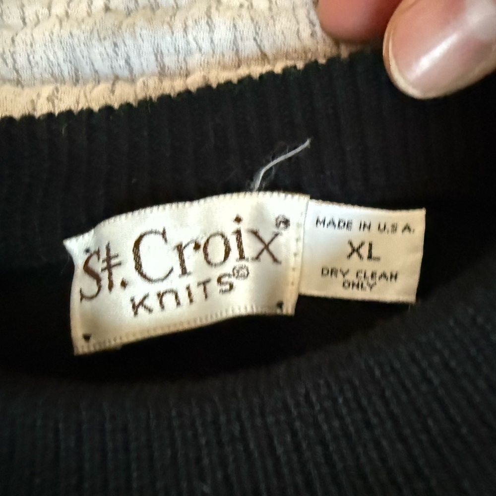 St. Croix Black Knit Sweater XL
